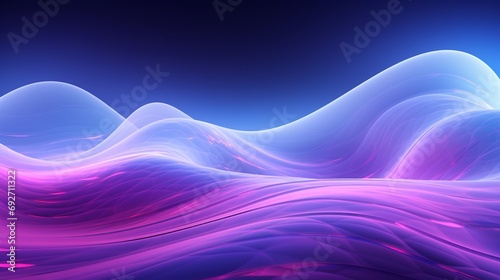 Neon waves converging and diverging, casting a vibrant glow in a surreal and futuristic dreamscape.