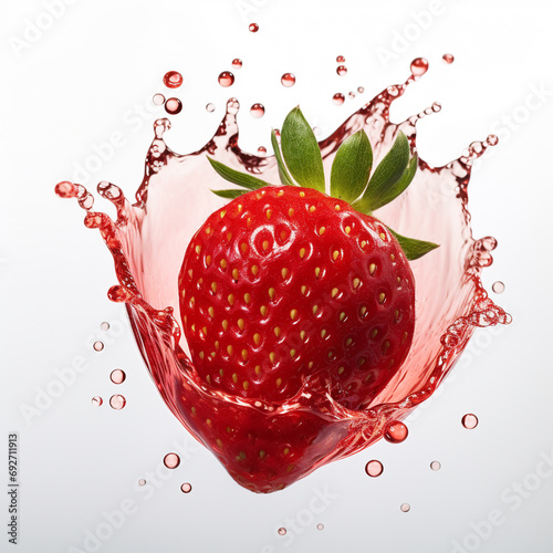 white background illustration portrait of strawberries