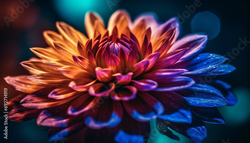 Vibrant petals adorn single flower in nature colorful bouquet generated by AI © Jeronimo Ramos