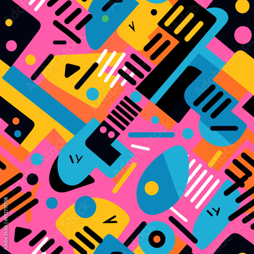 Abstract 1990s Aesthetic Seamless Texture - Repeatable SVG Vector - Tiled Pattern