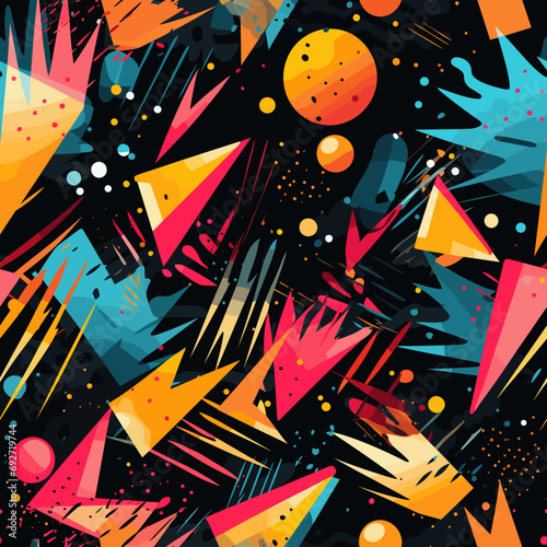 Abstract 1990s Aesthetic Seamless Texture - Repeatable SVG Vector - Tiled Pattern