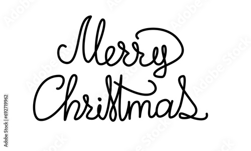 Merry Christmas hand drawn lettering banner.