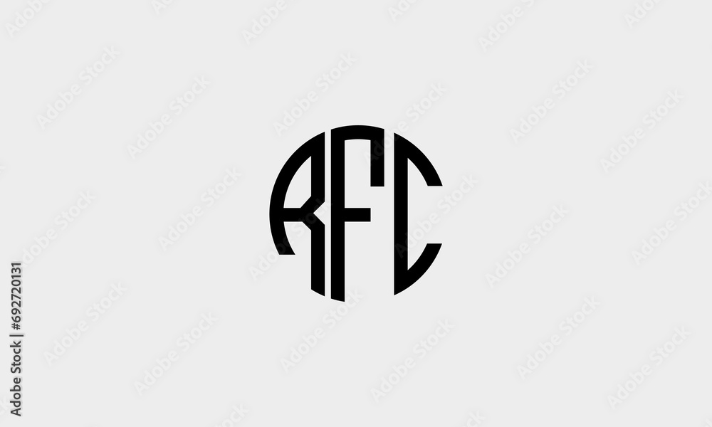 Obraz premium monogram letter rfc logo design
