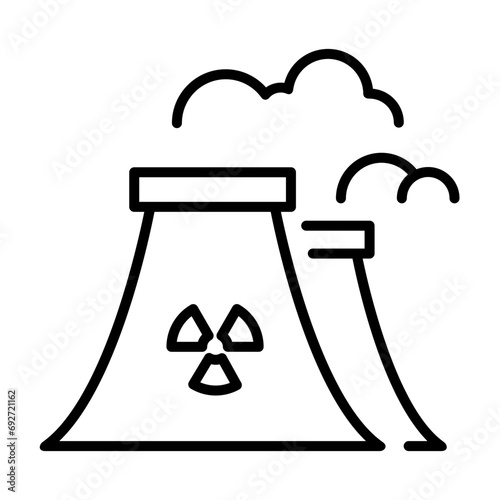 Nuclear reactor. Renewable energy icon