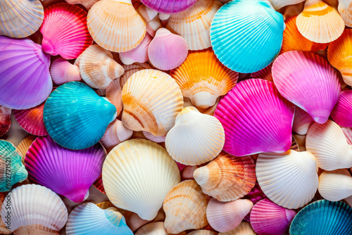 Colorful seashells background. Colorful seashells background