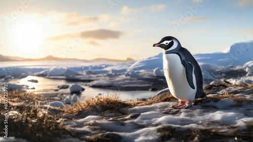 glaciers antarctic tundra landscape illustration penguins seals, whales icebergs, barren desolate glaciers antarctic tundra landscape © vectorwin