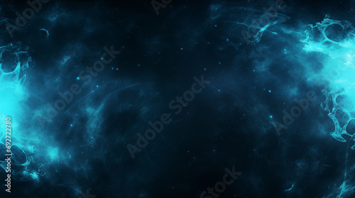 Cosmic Nebula and Stars in Deep Blue Space with Ethereal Clouds © Damian