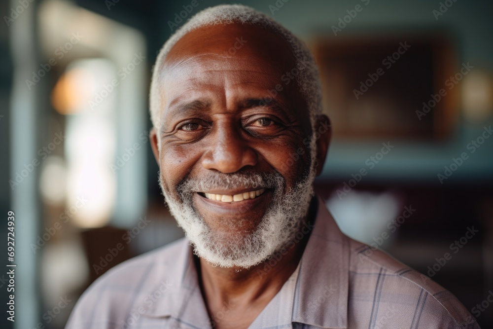 Smiling portrait of happy senior man in nursing home Smiling portrait of happy senior man in nursing home