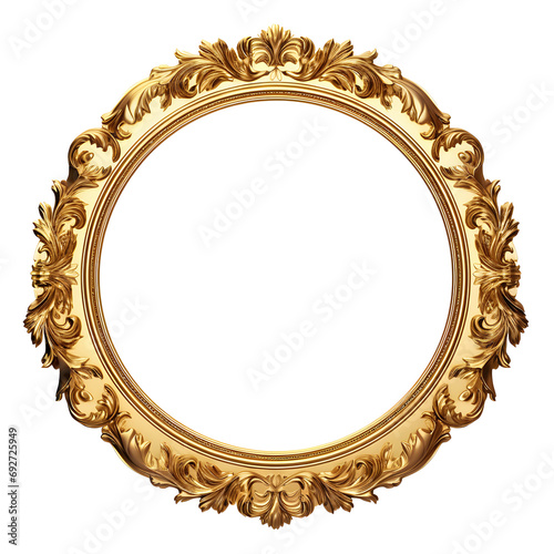 Isolated golden picture frame