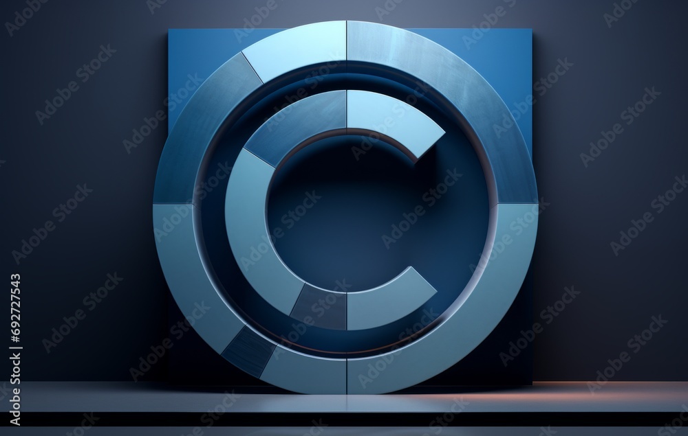 Abstract Copyright Symbol Artwork with Dark Ambient Lighting