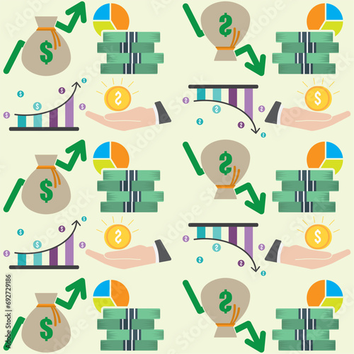 Finance icons Pattern background Vector