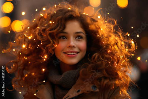 portrait of a child enjoying snow and winter