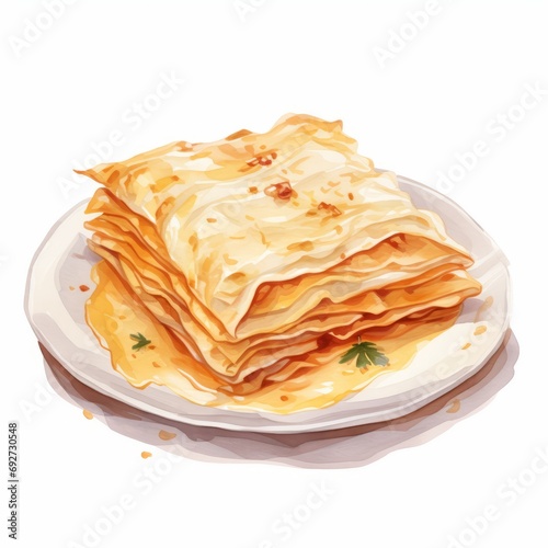 Delicious Bulgarian Banitsa: A Cheesefilled Phyllo Pastry AI Generated photo
