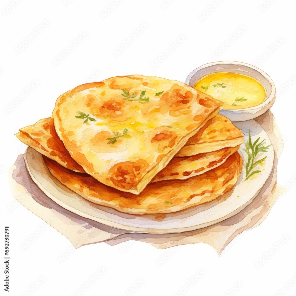 Delicious Georgian Khachapuri Cheese-Filled Bread on White Background AI Generated