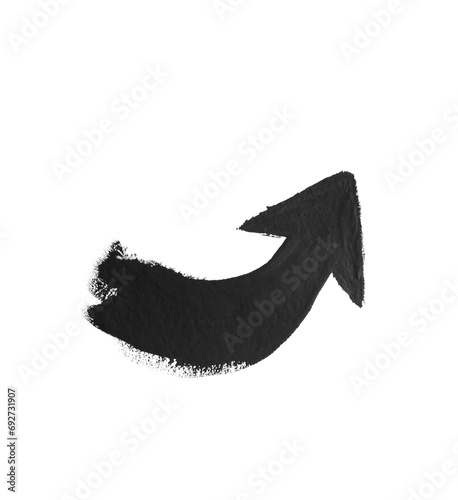 hand drawn watercolor arrow black on a white background