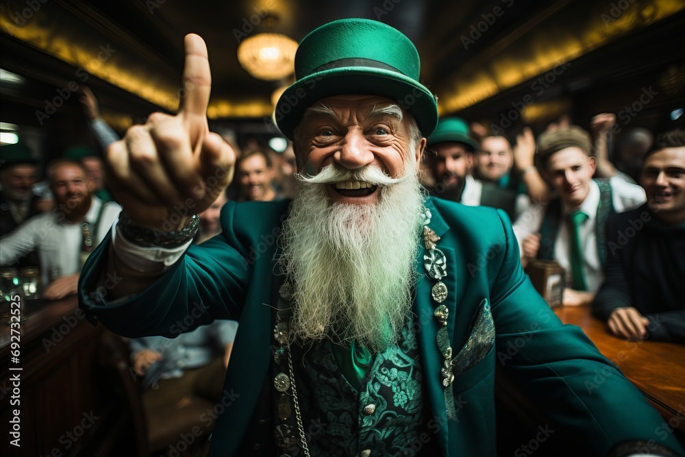 Elderly man in green suit Elderly man in green suit