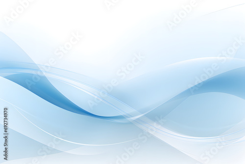 Elegant blue abstract wave design on a white background