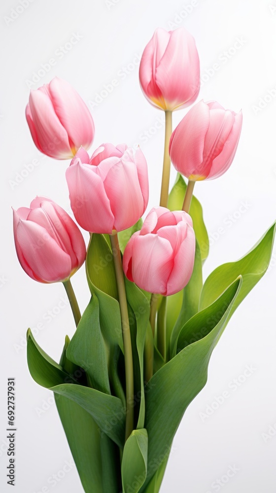 Bouquet of tulips isolated on a white background, concept of spring and women's holiday March 8, birthday Bouquet of tulips isolated on a white background, concept of spring and women's holiday March 8, birthday