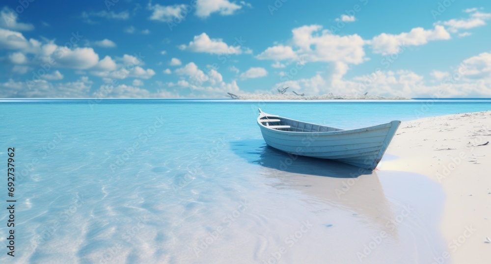 Naklejka premium water is shaped like a boat with white snow in the background