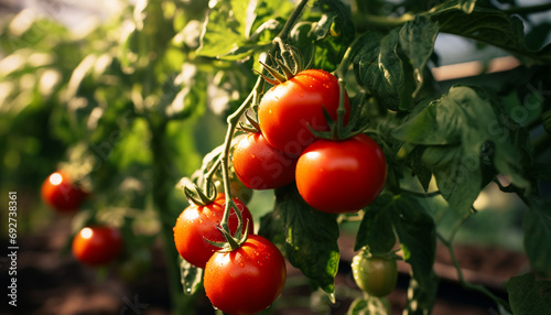 Fresh tomato, nature healthy gourmet vegetable meal generated by AI