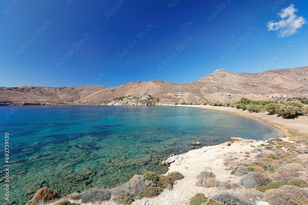 The sandy beach Ganema of Serifos island, Greece