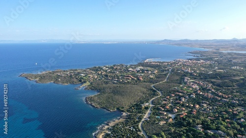 plage de la Pelosa dans le nord de la Sardaigne (Italie)