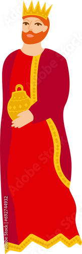 Nativity scene of Jesus Christ flat vector Illustration Magy King 