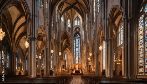 Inside a Catholic church - intricate interior design, religious atmosphere