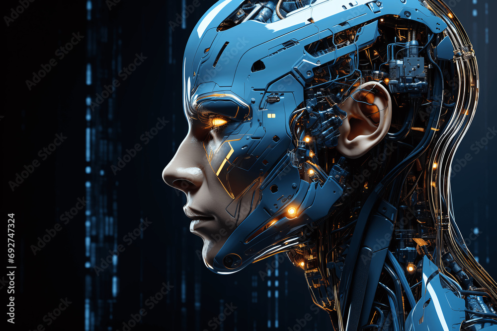 Fototapeta premium portrait robot in human shape