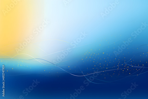 Abstract blue background with glowing yellow details