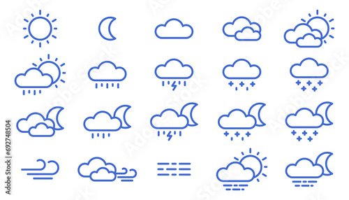 Set of icons for weather fo...