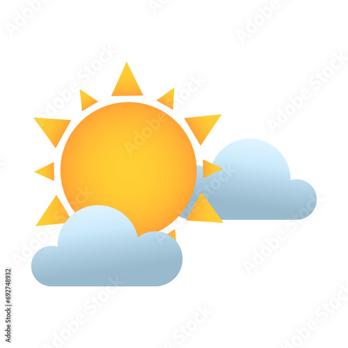 Icon of sun with clouds for...