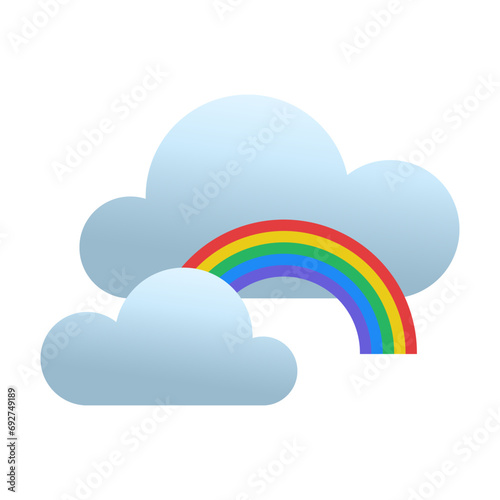 Icon of clouds with rainbow...