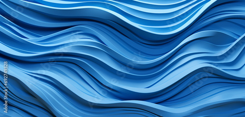A detailed image of a 3D wall texture with a seamless, flowing water pattern in shades of blue. 8k, © Creative artist1