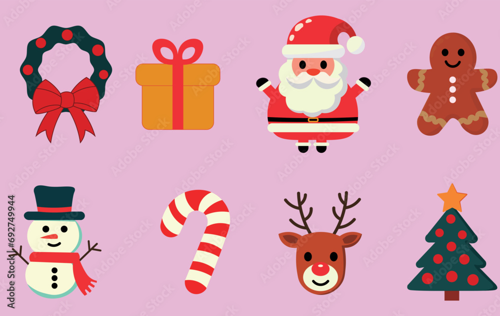 Christmas Classics Collection, Design Elements with Santa, Reindeer, and Festive Treats