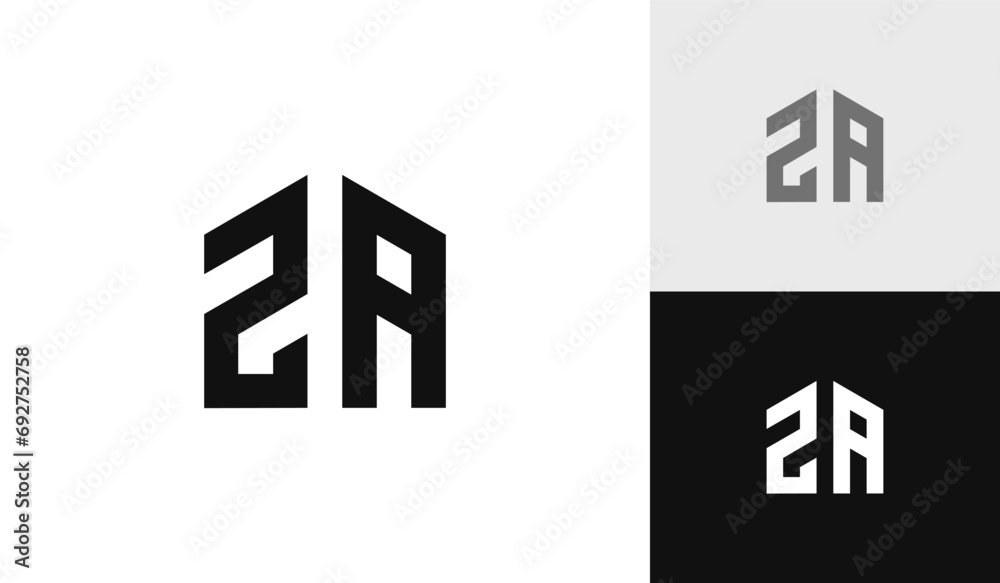 Letter 2A initial with house shape logo design