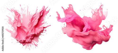 Pink paint splashes  Color explosion.