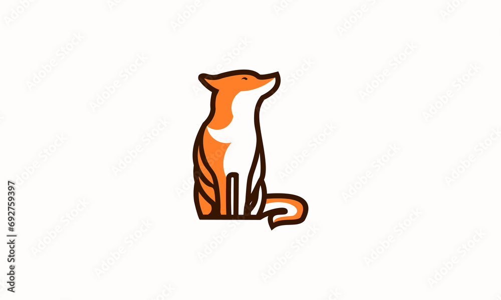 Fototapeta premium vector minimalist wolf logo design illustration