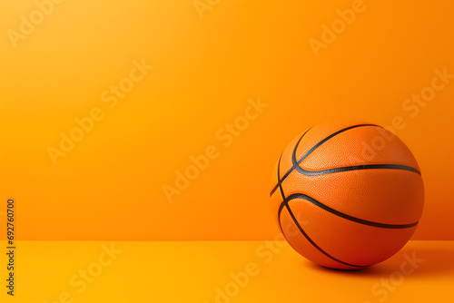 Basketball on Orange Background