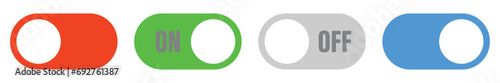 On-off icon icon set.Slider interface power icons on white background. Mobile app switch buttons.Vector illustration