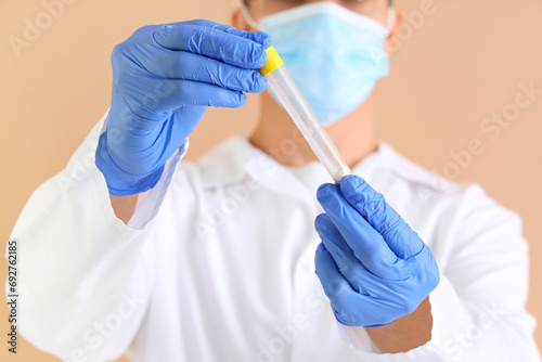 Male doctor in medical mask...