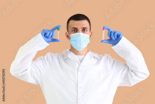 Male doctor in medical mask...