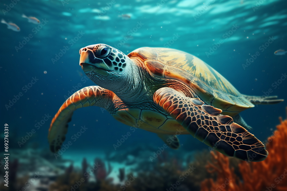 Fototapeta premium Oceanic Journey - Sea Turtle