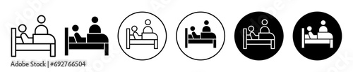 Caregiver nursing home icon. old aged retired handicap and disable people medical heath care taker therapy logo symbol. rehabilitation center for elder by caregiver nursing home vector set. 