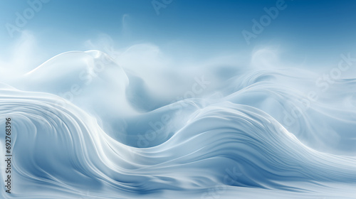 Winter snow hills wavy abstract background for copy space text. Blue frozen ocean waves flowing motion. 3D special  effect blizzard backdrop. Winter holiday tourism cartoon by Vita  © Vita