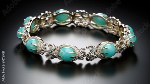 Ornate and Luxurious Bracelet with Gem Beads for Personal Elegance and Shiny Luminance in Jewellery Fashion