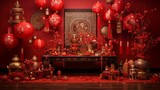 Chinese New Year on a bright red background.
