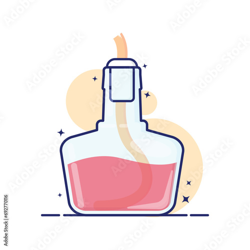 Alcohol Burner Cute cartoon illustration icon, science icon object, flat carton design style, isolated by white, good for resource design, asset design, element design, children books