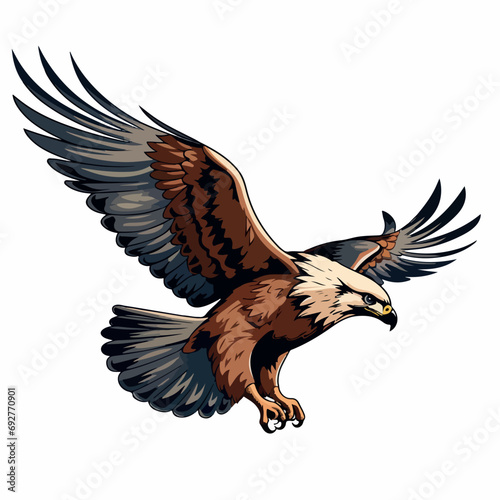 Hawk in cartoon, doodle style. Isolated 2d vector illustration in logo, icon, sketch style, Eps 10. AI Generative photo