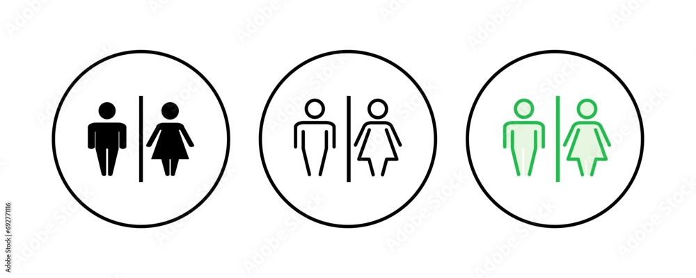 Toilet icon set. restrooms icon vector. bathroom sign. wc, lavatory Toilet icon set. restrooms icon vector. bathroom sign. wc, lavatory